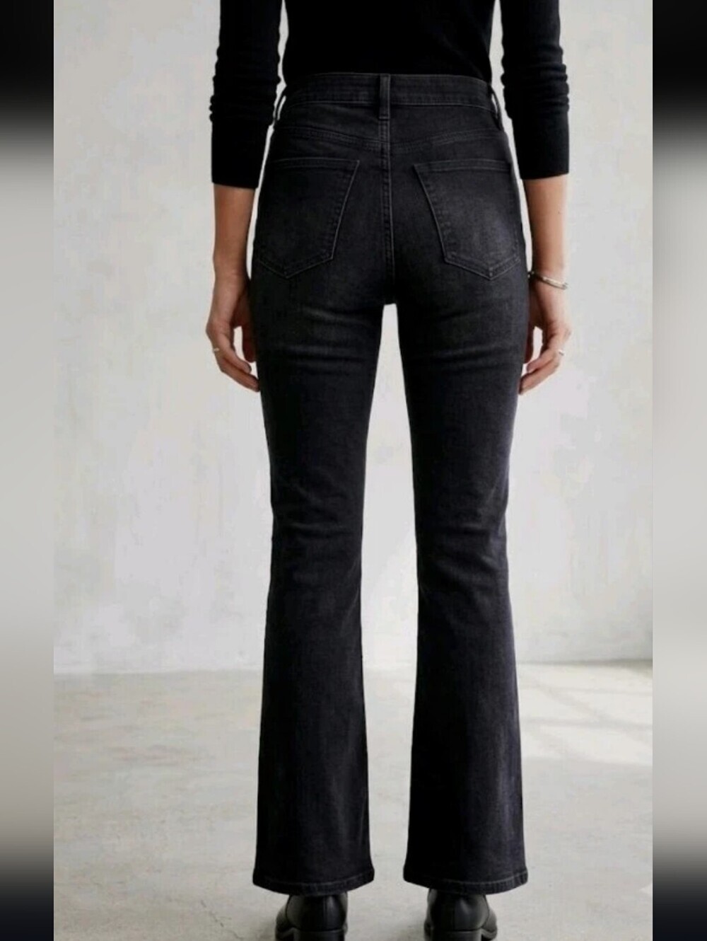 Ann Taylor The Boot Cut High Rise Women's Denim Jeans Black Stretch sz 8. - Picture 3 of 16